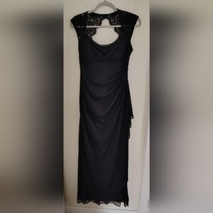Escape Black Ethereal Whimsical Goth Lace Open Back Y2K Slinky Maxi Formal Dress